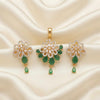 Green Onyx Diamond Look Pendant Set