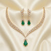 Lalita Diamond Look Necklace - (GREEN)