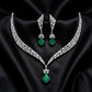 Lalita Diamond Look Necklace - (GREEN)