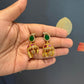 Bandhu Antique Earring jhumka  (RED/GREEN)