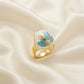 Blue Floral Enamel Ring