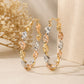 Anita Marquise Diamond Look Statement Hoop Anti Tarnish Gold Earrings