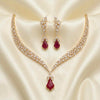 Lalita Diamond Look Necklace - (RED)