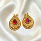 Traditional Floral Teardrop Stud Earrings