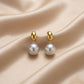 Anamika Gold Dome Huggie Hoop Pearl Drop Earrings