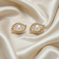 Drishti Pearl Marquise Lattice Anti Tarnish Gold Stud Earrings