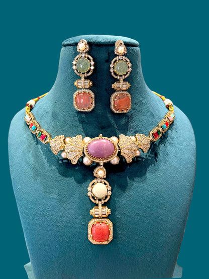 Drishti Colorstone Choker Set