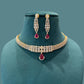 Elegant Diamond Look Drop Choker Necklace
