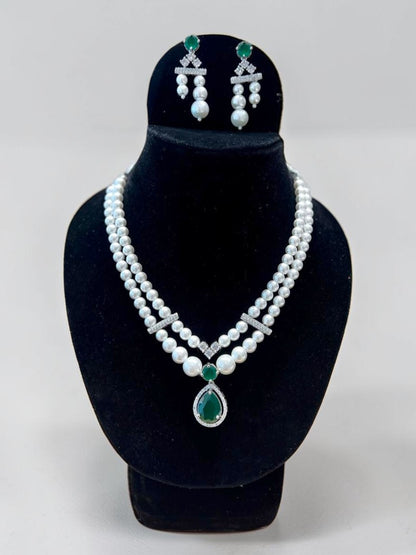 Mukta Pearl Diamond Necklace Set