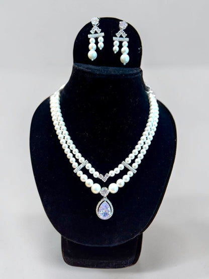 Mukta Pearl Diamond Necklace Set