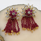 Ekaparna Red Ruby Earrings