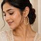 Anita Marquise Diamond Look Statement Hoop Anti Tarnish Gold Earrings