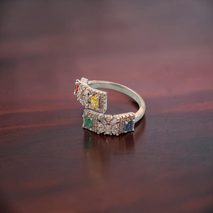 Hasini Anti Tarnish  Adjustable Multistone Ring