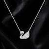 krivoya 92.5 sterling silver swan pendant necklace encrusted with sparkling white cubic zirconia stones