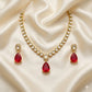 Ruby Drop Kundan Necklace Set